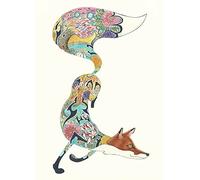 Turquoise Fox Card Daniel Mackie Designs 7 x 5 inches wrapped in cello with envelope