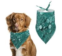 Turquoise Glitter Pet Scarf Adjustable Pet Accessories Triangular Scarf Washable Floral Print Puppy Bib Bandana Stylish Comfortable Cat Scarves for Holiday Scarfs