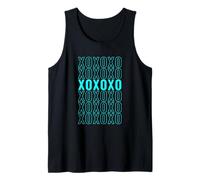 Turquoise Hugs N Kisses Turquoise Graphic Tank Top