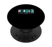 Turquoise Hustle Harder Turquoise Graphic PopSockets Adhesive PopGrip