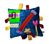 Turquoise Jazzy Tabby Beanbag Cushion - Made in Britain. Sensory Tactile Dementia/Autism Spectrum/ADHD, Activity Product.