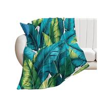 Turquoise Lime Green Teal Blue Aqua Tropical Plants Blankets And Throws,Thicken Office Nap Throw Blankets,Lightweight Plush Super Soft Warm Flannel Blanket for Couch Bed Sofa Chair 50x60in