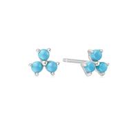 Turquoise Lotus Earrings - Ania Haie - Sterling Silver / Rhodium Plated / Created Turquoise
