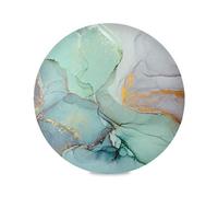 Turquoise Marble Granite Gem Stone Round Placemats for Dining Table Mats Set of 4, Washable Place Mats for Kitchen Table
