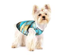 Turquoise Marble print Tshirts for Small Dogs Dog's Fashion Shirt Breathable Sleeveless Shirts for Small Dogs