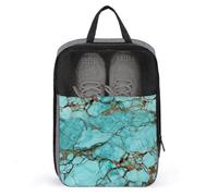 Turquoise Marble Shoe Bag Shoe Bags for Travel Waterproof Shoe Bag Shoes Storage Organizer with Zipper & Handle Sneaker Bag Shoe Pouch Golf Shoe Bag Soccer Cleat Bag, style, One Size, Shoe Bags for