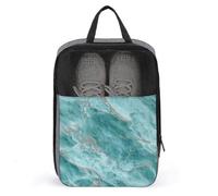 Turquoise Marble Smooth Polished Stone Texture Shoe Bag for Travel Daily Use Anti-dust Storage Carrier Golf Shoe Pouch