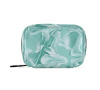 Turquoise Mint Aesthetic Medicine Bag with Removable Compartments, Reusable Zipper Organizer for Wallet