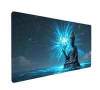 Turquoise Mouse Pad Zen Large Mouse Mat 60 x 30cm Desk Mat Large Non-Slip Rubber Base-Smooth Cloth Surface, Durable Stitched Edges Desk Pad for Gaming, Computer, Office Accessories (Turquoise) 57925h