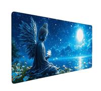 Turquoise Mouse Pad Zen Large Mouse Mat 60 x 30cm Desk Mat Large Non-Slip Rubber Base-Smooth Cloth Surface, Durable Stitched Edges Desk Pad for Gaming, Computer, Office Accessories (Turquoise) 57932t