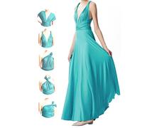 Turquoise Multiway Bridesmaid Dresses,Infinity Dress with Bandeau, Plus Size Maxi Long,Wedding Guest Twist Wrap Dress