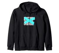 Turquoise Not Over Here Turquoise Graphic Zip Hoodie