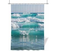 Turquoise Ocean Surf Waves Shower Curtain 180x200 cm