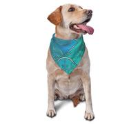 Turquoise Pattern Dog Bandana Pet Scarf Accessories for Small Medium Dogs Cats Photo Prop, Triangle Pet Bandanas Adjustable Puppy Bib Washable Dog Kerchief Puppy Neckerchief