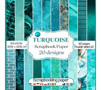 Turquoise Pattern Scrapbook Paper: Collection of double sided Turquoise themed craft paper sheets for scrapbooking, wrapping, cardmaking, collage and more DIY craft projects