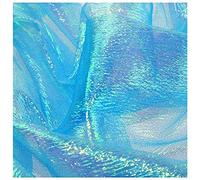 Turquoise Pearlised Tissue Organza Iridescent Sparkle Fabric for Weddings, Decoration, Events, Dress, Crafts & Curtains l 50" - 128cm Wide | Sold by The Metre