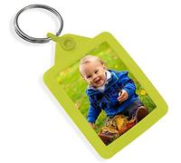 Turquoise Personalised Custom Photo Gift Gel Keyrings Key Fobs 45 x 35 mm | Passport Size (Quantity 2)