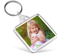 Turquoise Personalised Custom Photo Gift Keyrings Key Fobs 38 x 38 mm | Square Shape (Pack of 1)