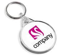 Turquoise Personalised Promotional Custom Business Keyrings Key Fobs 38 x 38 mm | Round (Pack of 10)
