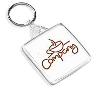 Turquoise Personalised Promotional Custom Business Keyrings Key Fobs 38 x 38 mm | Square (Pack of 100)