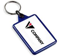 Turquoise Personalised Promotional Custom Business Keyrings Key Fobs 50 x 35 mm | Blue (Pack of 50)