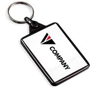 Turquoise Personalised Promotional Custom Business Keyrings Key Fobs 50 x 35 mm | Graphite (Pack of 3)