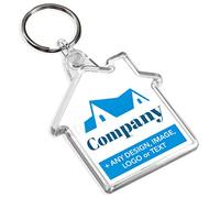 Turquoise Personalised Promotional Custom Business Keyrings Key Fobs 50 x 48 mm | House