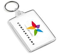 Turquoise Personalised Promotional Custom Business Keyrings Key Fobs 73 x 51 mm | Jumbo (Pack of 50)