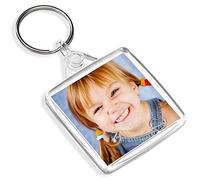 Turquoise Pixly® Personalised Custom Photo Gift Keyrings Key Fobs 38 x 38 mm | Square Shape