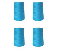 Turquoise Polyester OVERLOCKING Sewing All Purpose Thread - 4 x 5000 Meters (5468 Yard) Cones 40/2