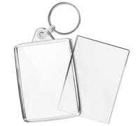 Turquoise Premium Quality Clear Acrylic Blank Keyrings Key Fobs 50 x 35 mm