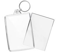 Turquoise Premium Quality Clear Acrylic Blank Keyrings Key Fobs 73 x 51 mm | Jumbo (Pack of 500)