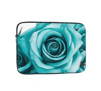 Turquoise Rose Laptop Sleeve for Women Men, 10 Inch Waterproof Laptop Bag Lightweight Notebook Computer Cover Bag
