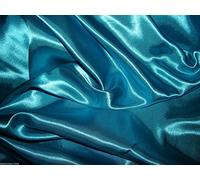 Turquoise Satin Silky Fabric Plain Dress And Craft Material 150cm Wide