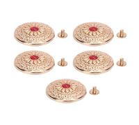 Turquoise Screw Back Button 30mm Round Shape Gold Flower Red Turquoise Rivets with 4.5mm Screws - Durable Zinc Alloy, Easy Installation, Leather Craft Accessories