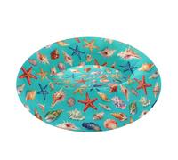 Turquoise Sea Shells and starfishes Pattern Pet Dog Beds Removable & Washable fluffier Cat Cave Bed for Pets Sleeping Small Size