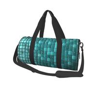 Turquoise Small Dot Tiles Duffel Bags for Women Men, Foldable Travel Totes Bag for Airplane Essentials, Weekender Overnight Bags Large Sport Gym Bag Carry On Luggage Bag with Strap