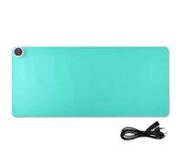 Turquoise Solid Color Pure Plain Leather Heated Mouse Pad Gaming Mousepad 31.5 x 13 In Anti Slip Desk Top Pad for Office Table Writing,Study