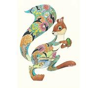 Turquoise Squirrel Card Daniel Mackie Designs 7 x 5 inches wrapped in cello with envelope
