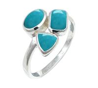 Turquoise Stone Men And Women Silver Plated Ring Jewelry C1155BT_21_(S)