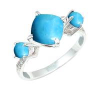 Turquoise Stone Men And Women Silver Plated Ring Jewelry C1160BT_21_(S)