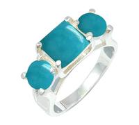 Turquoise Stone Men And Women Silver Plated Ring Jewelry C1161BT_21_(S)