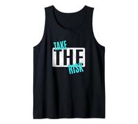 Turquoise Take The Risk Turquoise Graphic Tank Top