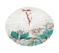 Turquoise Teal Floral Print Christmas Tree Skirt For Christmas, New Year Halloween Celebrations
