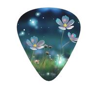 Turquoise Teal Floral Print Guitar Pick,12 Pack,Includes Thin,Medium,Heavy Gauges,Suitable for guitar,ukulele