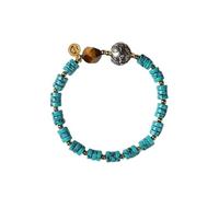 Turquoise Tiger Eye Magpie Handmade Bracelet, Handmade Natural Turquoise Irregular Bead Bracelet, Symbolizing Peace And Tranquility, Suitable For Both Men And Women (A)