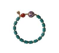 Turquoise Tiger Eye Magpie Handmade Bracelet, Handmade Natural Turquoise Irregular Bead Bracelet, Symbolizing Peace And Tranquility, Suitable For Both Men And Women (C)