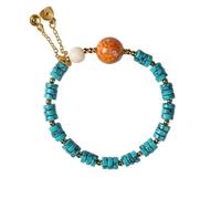 Turquoise Tiger’s Eye Healing Beaded Stretch Bracelet, Natural Gemstone Chakra Balance Protection Spiritual Bracelet, Handmade Crystal Energy Jewelry for Women (B)