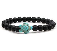 Turquoise Tortoise Volcanic Stone Bracelet Couples Stretch Beaded Bracelet Accessories Gift Very attractive treatment