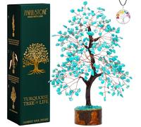 Turquoise Tree for Living Space - Well-being Home & Office Décor | Handmade Bonsai for Protection, Healing & Communication as Symbol of Truth for Mom & Dad